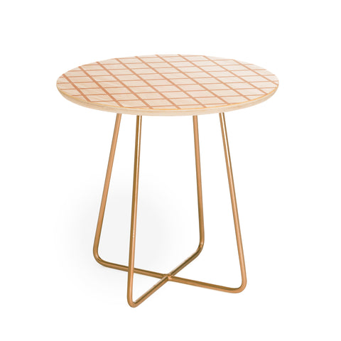 Little Arrow Design Co blush grid Round Side Table