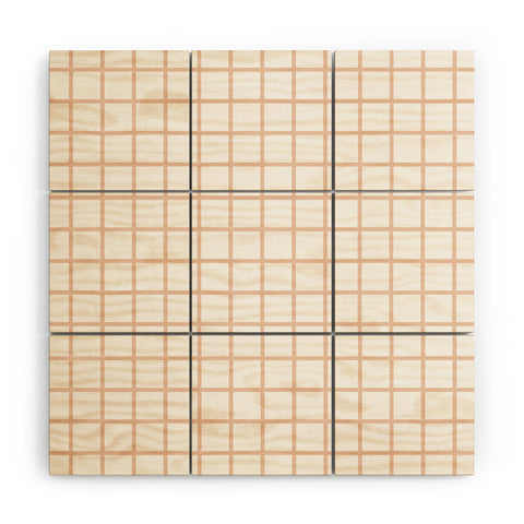 Little Arrow Design Co blush grid Wood Wall Mural
