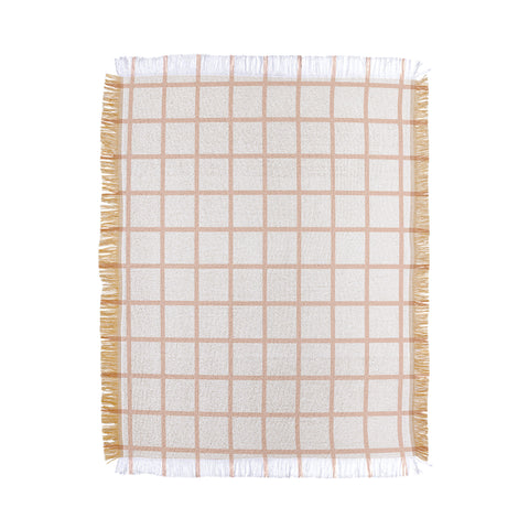 Little Arrow Design Co blush grid Throw Blanket