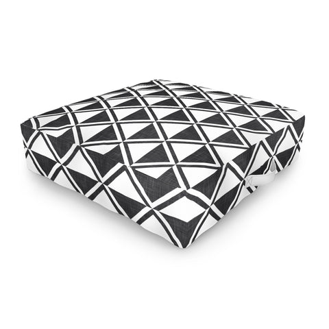Little Arrow Design Co bodhi geo diamonds black Outdoor Floor Cushion