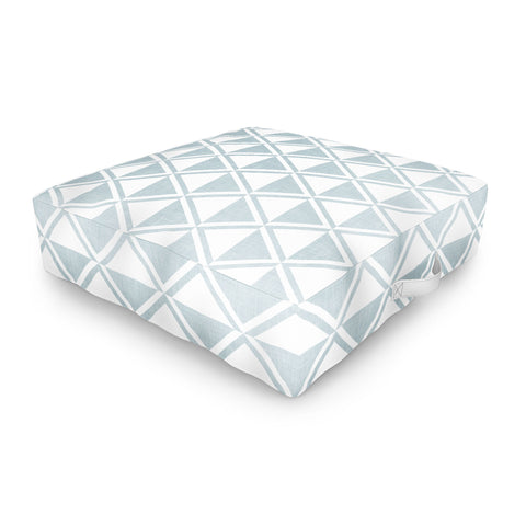 Little Arrow Design Co bodhi geo diamonds blue Outdoor Floor Cushion
