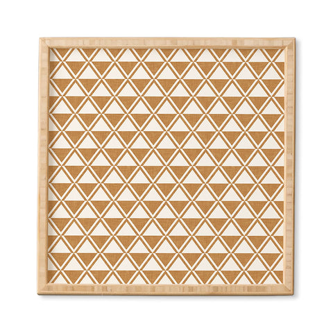 Little Arrow Design Co bodhi geo diamonds bronze Framed Wall Art
