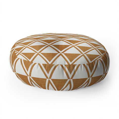 Little Arrow Design Co bodhi geo diamonds bronze Floor Pillow Round