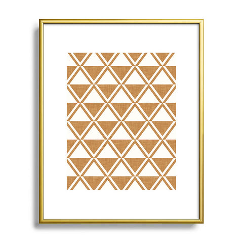 Little Arrow Design Co bodhi geo diamonds bronze Metal Framed Art Print