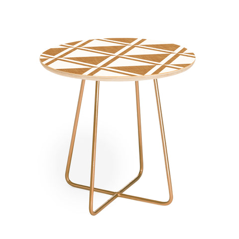 Little Arrow Design Co bodhi geo diamonds bronze Round Side Table