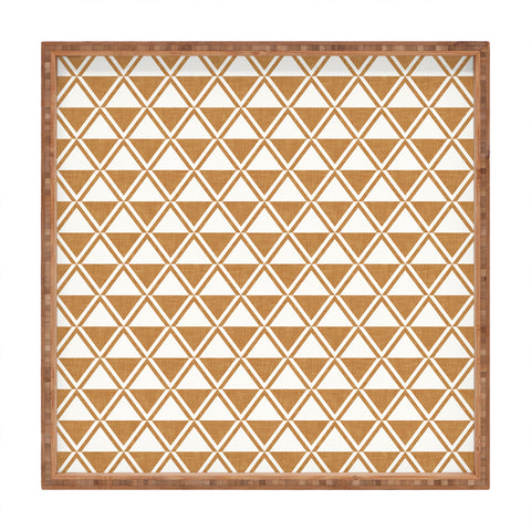 Little Arrow Design Co bodhi geo diamonds bronze Square Tray