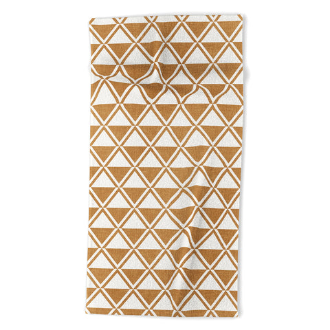 Little Arrow Design Co bodhi geo diamonds bronze Beach Towel