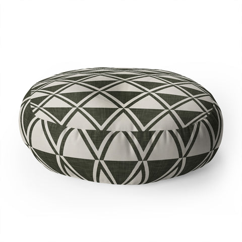 Little Arrow Design Co bodhi geo diamonds green Floor Pillow Round