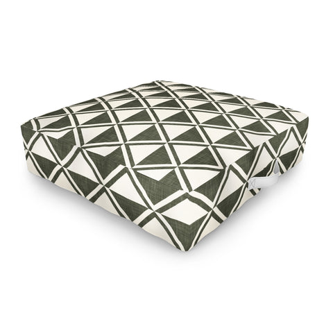 Little Arrow Design Co bodhi geo diamonds green Outdoor Floor Cushion