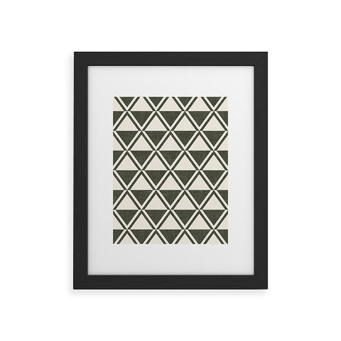 Little Arrow Design Co bodhi geo diamonds green Framed Art Print