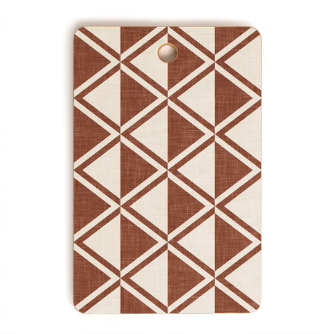 Little Arrow Design Co bodhi geo diamonds rust Cutting Board Rectangle