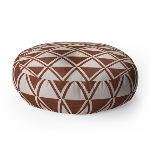 Little Arrow Design Co bodhi geo diamonds rust Floor Pillow Round
