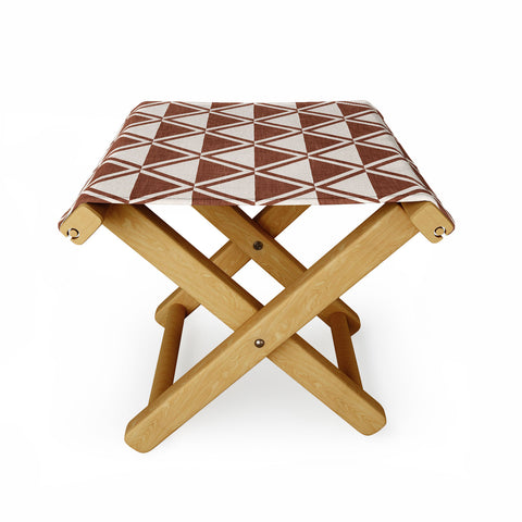 Little Arrow Design Co bodhi geo diamonds rust Folding Stool