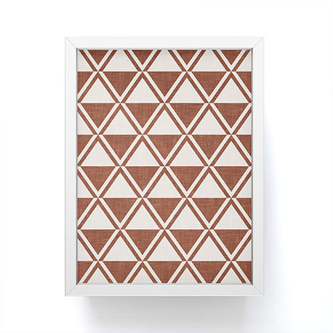 Little Arrow Design Co bodhi geo diamonds rust Framed Mini Art Print