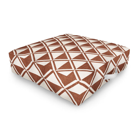 Little Arrow Design Co bodhi geo diamonds rust Outdoor Floor Cushion