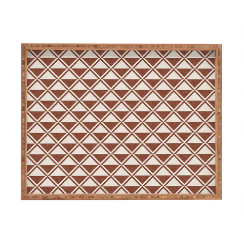 Little Arrow Design Co bodhi geo diamonds rust Rectangular Tray