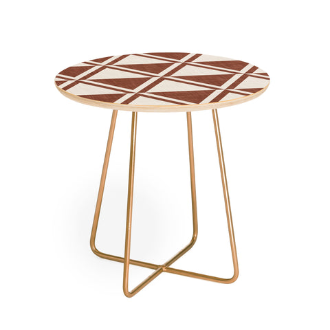 Little Arrow Design Co bodhi geo diamonds rust Round Side Table