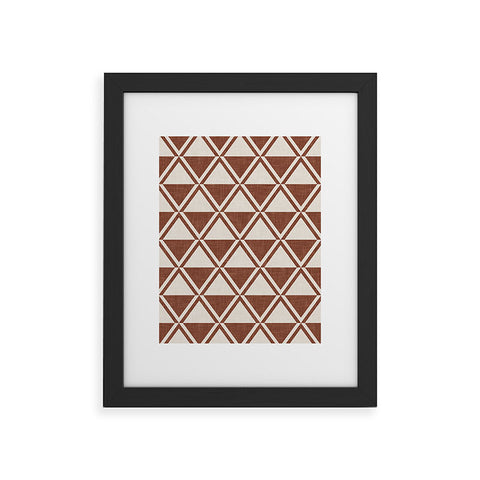 Little Arrow Design Co bodhi geo diamonds rust Framed Art Print