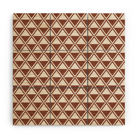 Little Arrow Design Co bodhi geo diamonds rust Wood Wall Mural