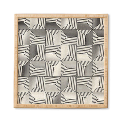 Little Arrow Design Co bohemian geometric tiles bone Framed Wall Art