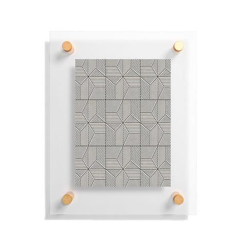 Little Arrow Design Co bohemian geometric tiles bone Floating Acrylic Print