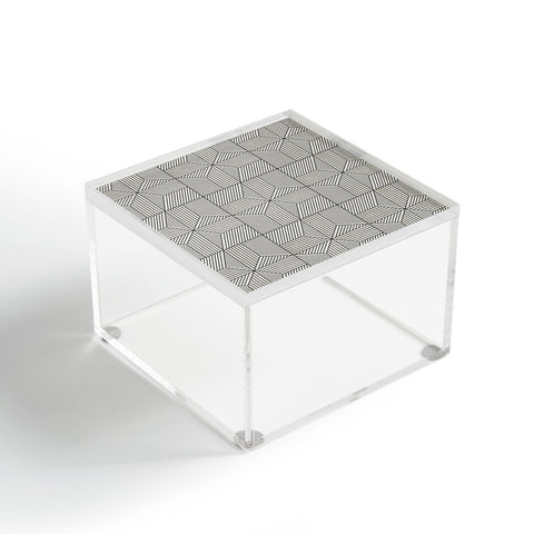 Little Arrow Design Co bohemian geometric tiles bone Acrylic Box