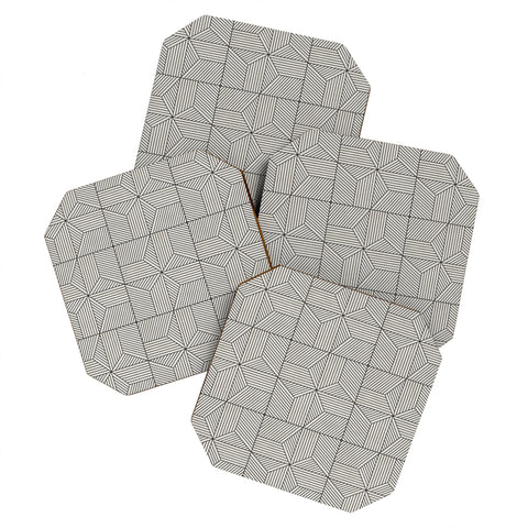 Little Arrow Design Co bohemian geometric tiles bone Coaster Set