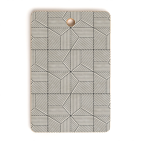 Little Arrow Design Co bohemian geometric tiles bone Cutting Board Rectangle