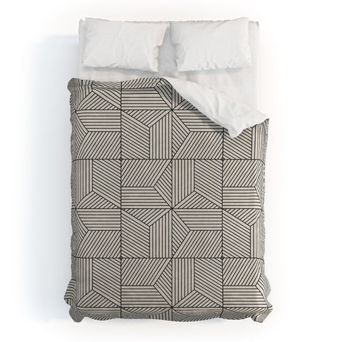Little Arrow Design Co bohemian geometric tiles bone Duvet Cover