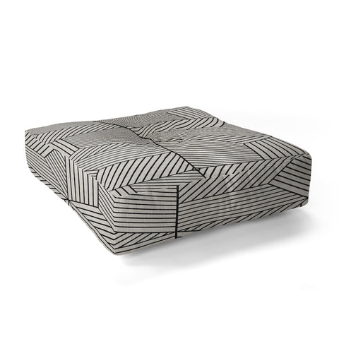 Little Arrow Design Co bohemian geometric tiles bone Floor Pillow Square