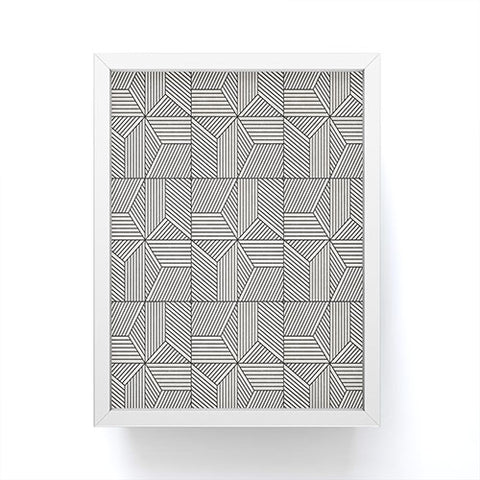 Little Arrow Design Co bohemian geometric tiles bone Framed Mini Art Print