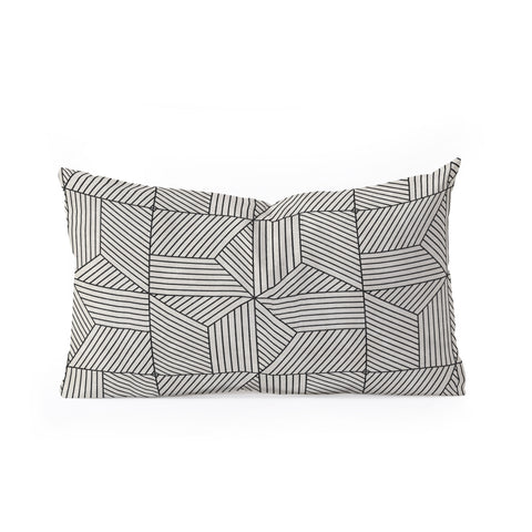 Little Arrow Design Co bohemian geometric tiles bone Oblong Throw Pillow