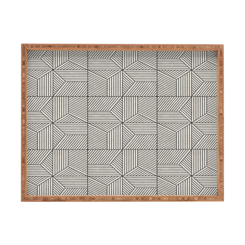 Little Arrow Design Co bohemian geometric tiles bone Rectangular Tray