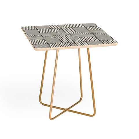 Little Arrow Design Co bohemian geometric tiles bone Side Table