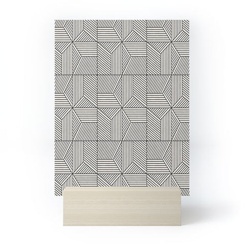 Little Arrow Design Co bohemian geometric tiles bone Mini Art Print