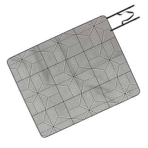 Little Arrow Design Co bohemian geometric tiles bone Picnic Blanket