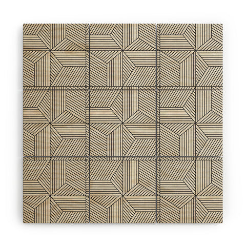 Little Arrow Design Co bohemian geometric tiles bone Wood Wall Mural