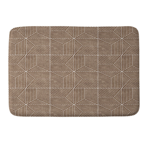 Little Arrow Design Co bohemian geometric tiles brow Memory Foam Bath Mat