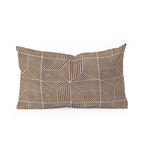 Little Arrow Design Co bohemian geometric tiles brow Oblong Throw Pillow