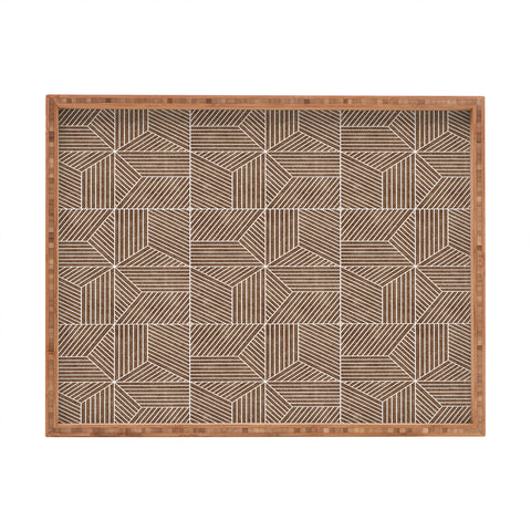Little Arrow Design Co bohemian geometric tiles brow Rectangular Tray