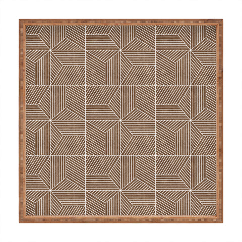 Little Arrow Design Co bohemian geometric tiles brow Square Tray