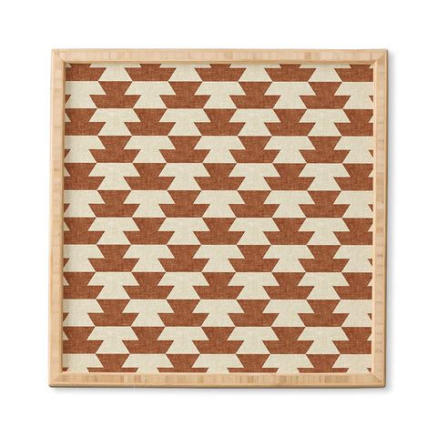 Little Arrow Design Co boho geometric aztec in ginger Framed Wall Art