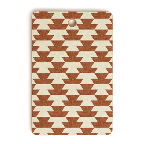 Little Arrow Design Co boho geometric aztec in ginger Cutting Board Rectangle
