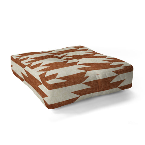 Little Arrow Design Co boho geometric aztec in ginger Floor Pillow Square