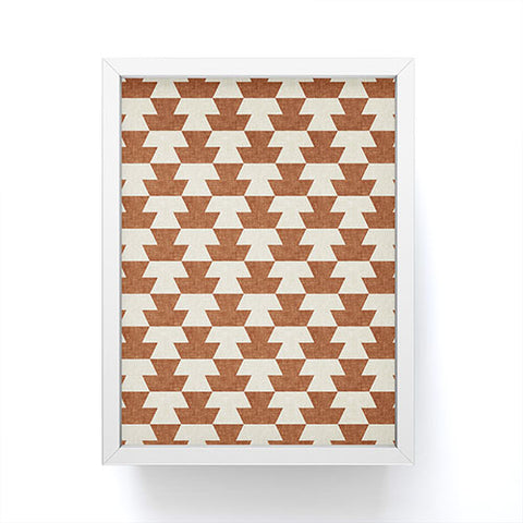 Little Arrow Design Co boho geometric aztec in ginger Framed Mini Art Print