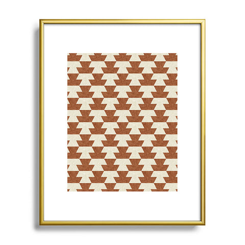 Little Arrow Design Co boho geometric aztec in ginger Metal Framed Art Print