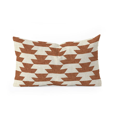 Little Arrow Design Co boho geometric aztec in ginger Oblong Throw Pillow