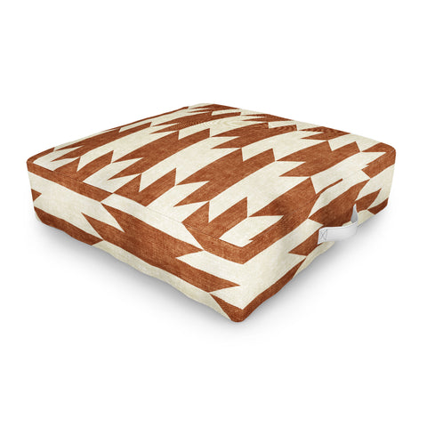 Little Arrow Design Co boho geometric aztec in ginger Outdoor Floor Cushion