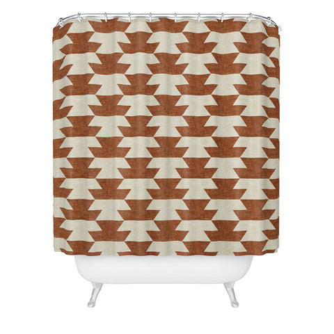 Little Arrow Design Co boho geometric aztec in ginger Shower Curtain