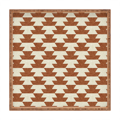Little Arrow Design Co boho geometric aztec in ginger Square Tray